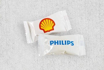 Reklamní bonbony flow pack pro společnost Shell@Philips.